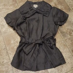 "Vika" Charcoal Gray Collared Blazer